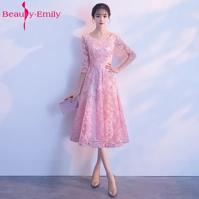 Beauty Emily элегантное шифоновое синее серое длинное платье подружки невесты размера плюс для женщин вечерние платья для выпускного вечера