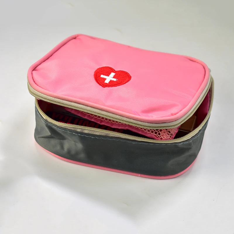 

Medicine Outdoors Camping Hunt Pill Storage Bag Travel First Aid Bag Survival Kit Emergency Kits Pink Grey