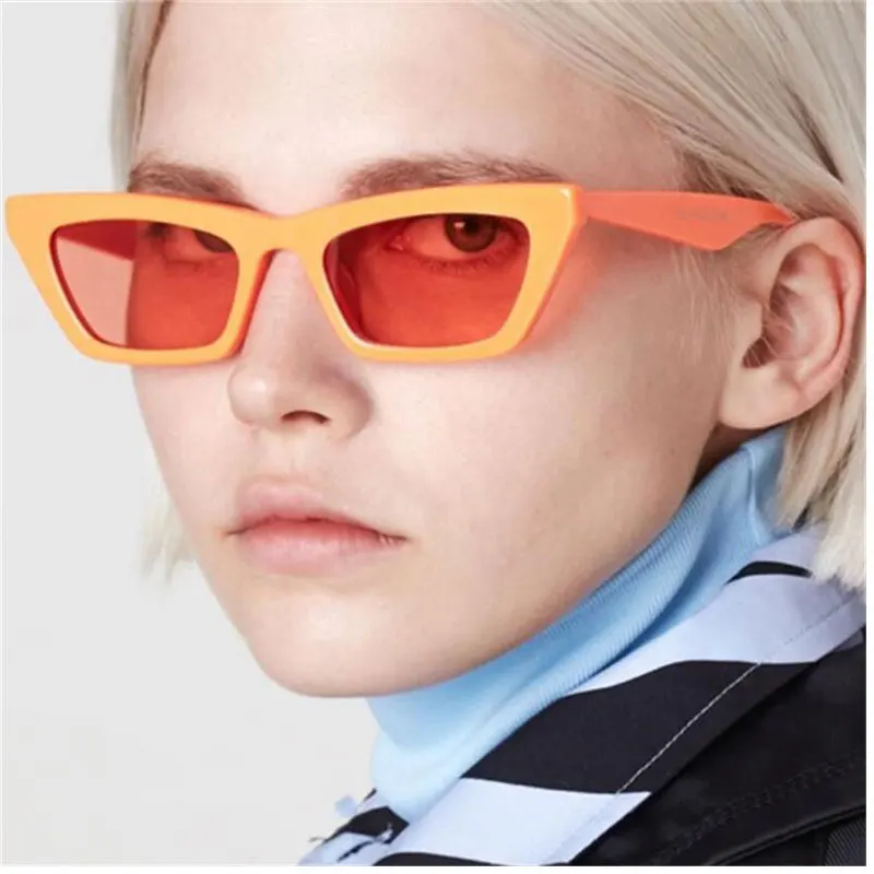 Оранжевые узкие очки для женщин и мужчин, роскошные брендовые дизайнерские крошечные квадратные солнцезащитные очки, студенческие голубые легкие блокирующие очки, винтажные