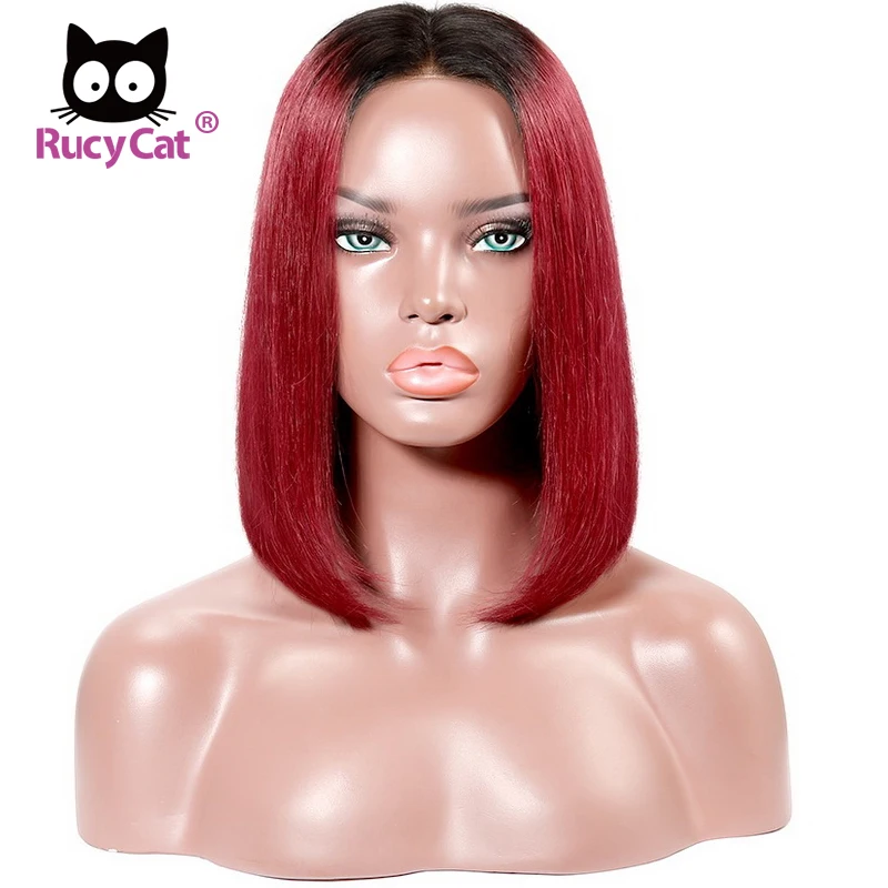 Rucycat 613 короткие парики из натуральных волос на фронте с Бобом блонд парик