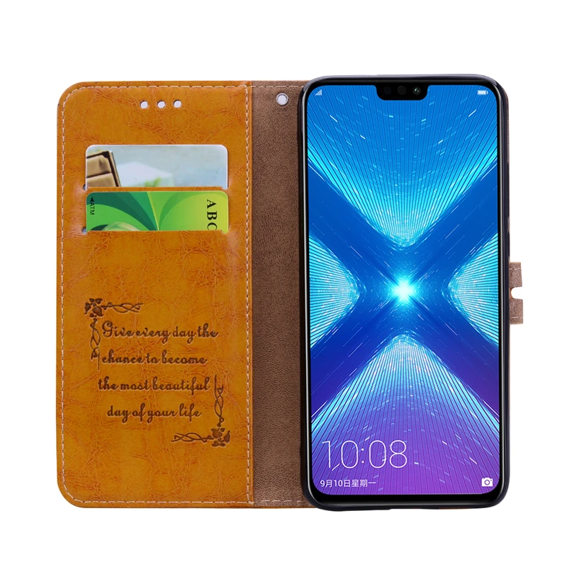 Винтажный кожаный чехол для huawei honor 8X honor 8x JSN-L21 JSN-L42 Чехол-книжка s для huawei honor 8x8 X honor 8x чехол Fundas