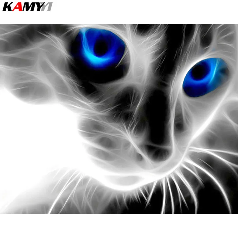 

5d diamond embroidery landscape Animal emptiness cat round diamond mosaic diamond painting cross stitch kits home decoration ZKY