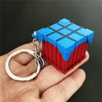 

Game pubg Airdrop box Keychain Metal Enamel Key Holder 10pcs/lot For Player Gifts