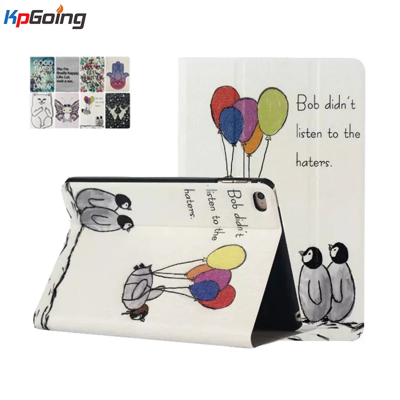 

For Apple IPad Mini 4 Case Covers Flip Stand and Card Slot Function, Pu Leather Case for Ipad Mini 4 Funda Fashion Cartoon Print