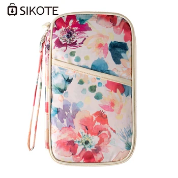 

SIKOTE Passport Wallet Multifunction Credit Card Travel Wallet Floral Package ID Holder Storage Organizer Clutch Money Bag