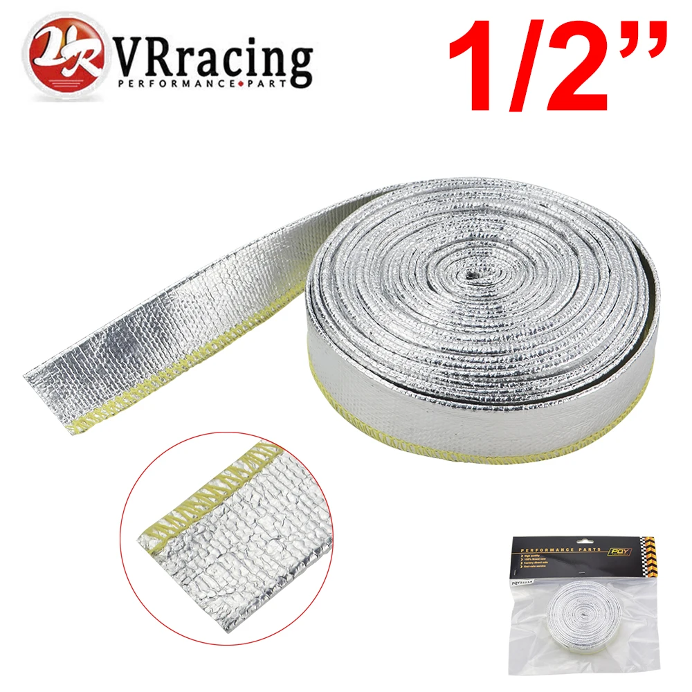 

VR RACING - 1/2" Aluminized Reflective Mylar Foil Heat Shield Fire Sleeve(One roll=10m) WITH PQY CARD VR1511A