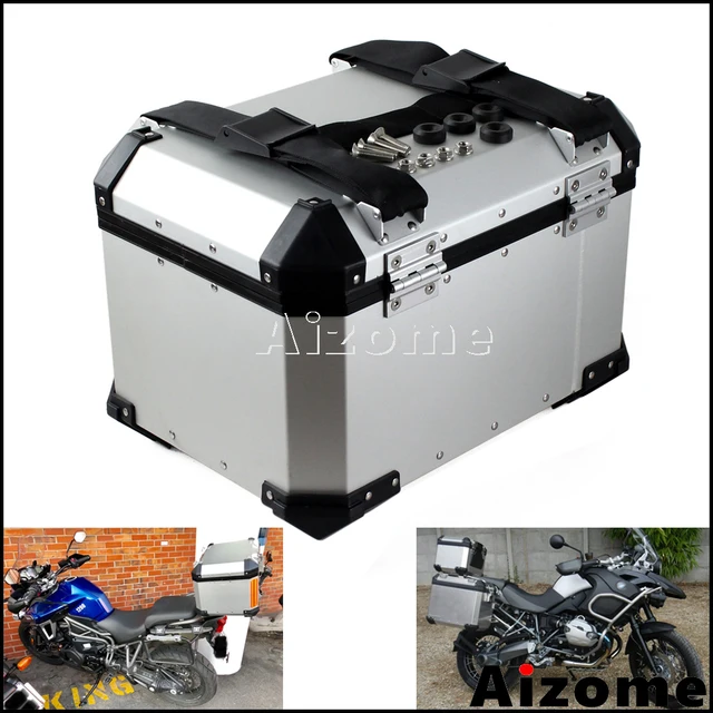 Universal Motorcycle Top Case Aluminum 45L Cargo Tail Box Motorbike Street Bike Rear Luggage