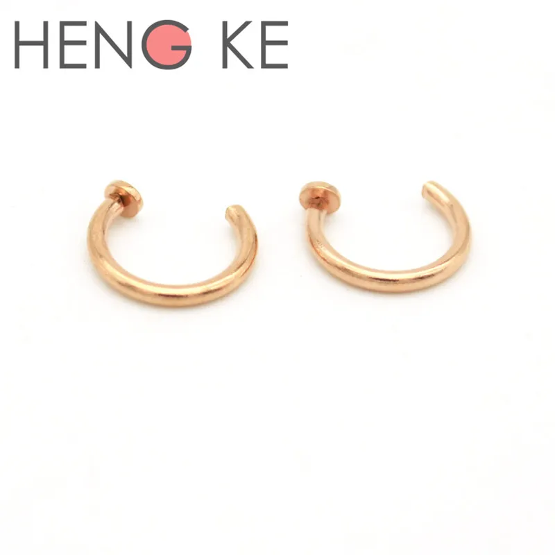 Кольцо для пирсинга носа из розового золота 18/20 г 6 мм|jewelry surgical steel|surgical steelhoop nose rings