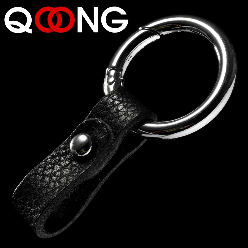 QOONG 2019 ручной работы автомобильный брелок натуральная кожа + металл для ключей