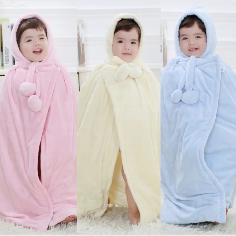 

Hooyi Baby Coats Girl's Smocks Outerwear Velvet Fleece Cloak Mantle Children Poncho Cape Boys Outerwear Newborn Blanket Bathrobe