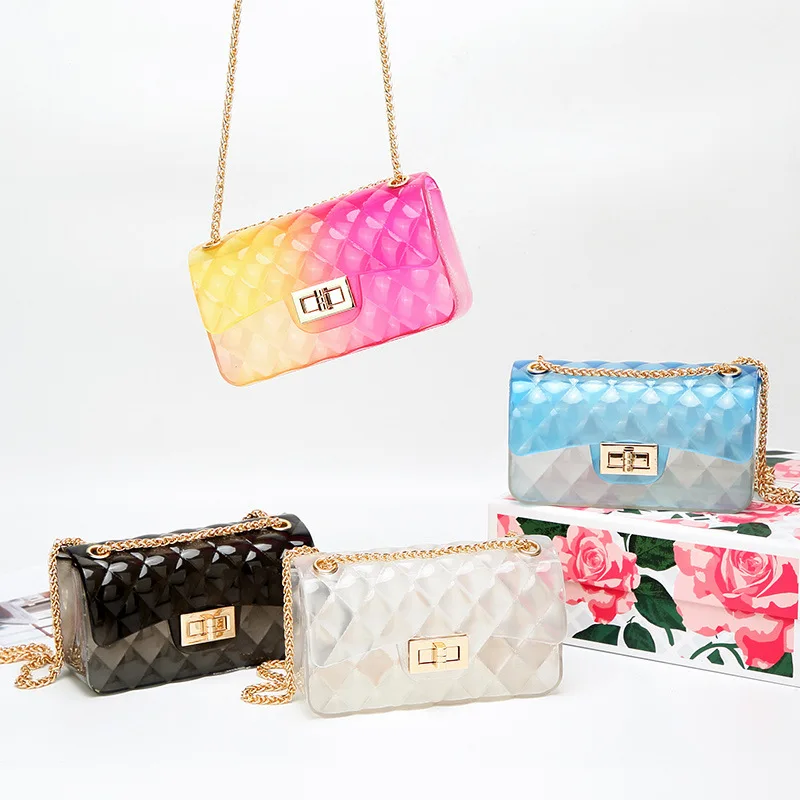 

Women Shoulder Bag 2019 New Clear Chain Bag PVC Colorful Matte Jelly Purses and Handbags High Capacity Women Messenger Bag