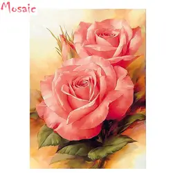 Полный плац алмаз 5D DIY алмазной живописи "розовый цветок" Алмазная Вышивка Роза вышивки крестом горный хрусталь мозаичный Рисунок