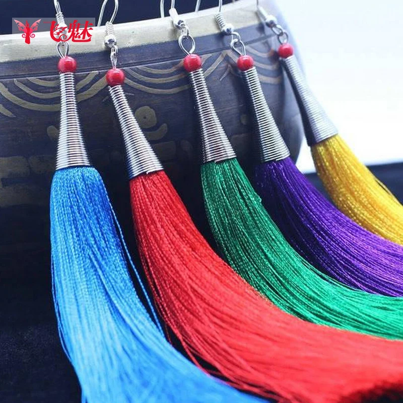 Серьги подвески в стиле ретро длинные серьги кисточки с ушным крючком аксессуары
