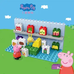 Свинка Пеппа крупные частицы строительные блоки, детские игрушки, супермаркет шоппинг строительные блоки