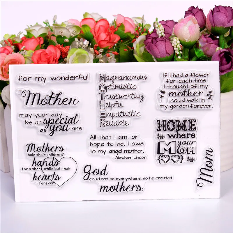 English words Rubber Silicone Clear Stamps for Scrapbooking Tampons