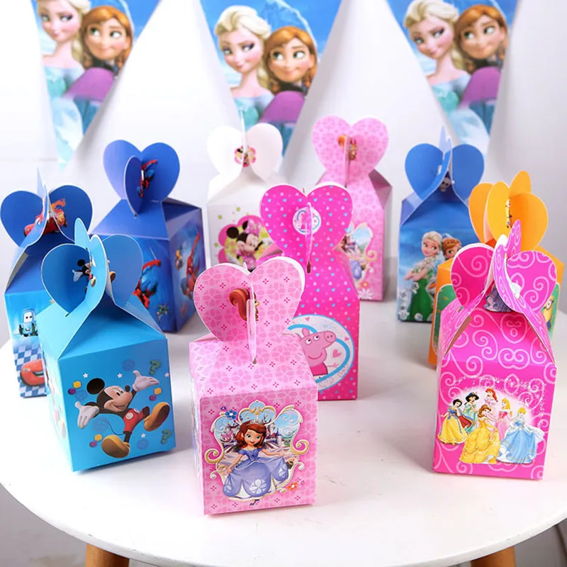 

6pcs CartoonChristmas candy box Bags Baby Shower Souvenirs Gift Box Favor Candy Birthday Party Kids Decorations Event & Party