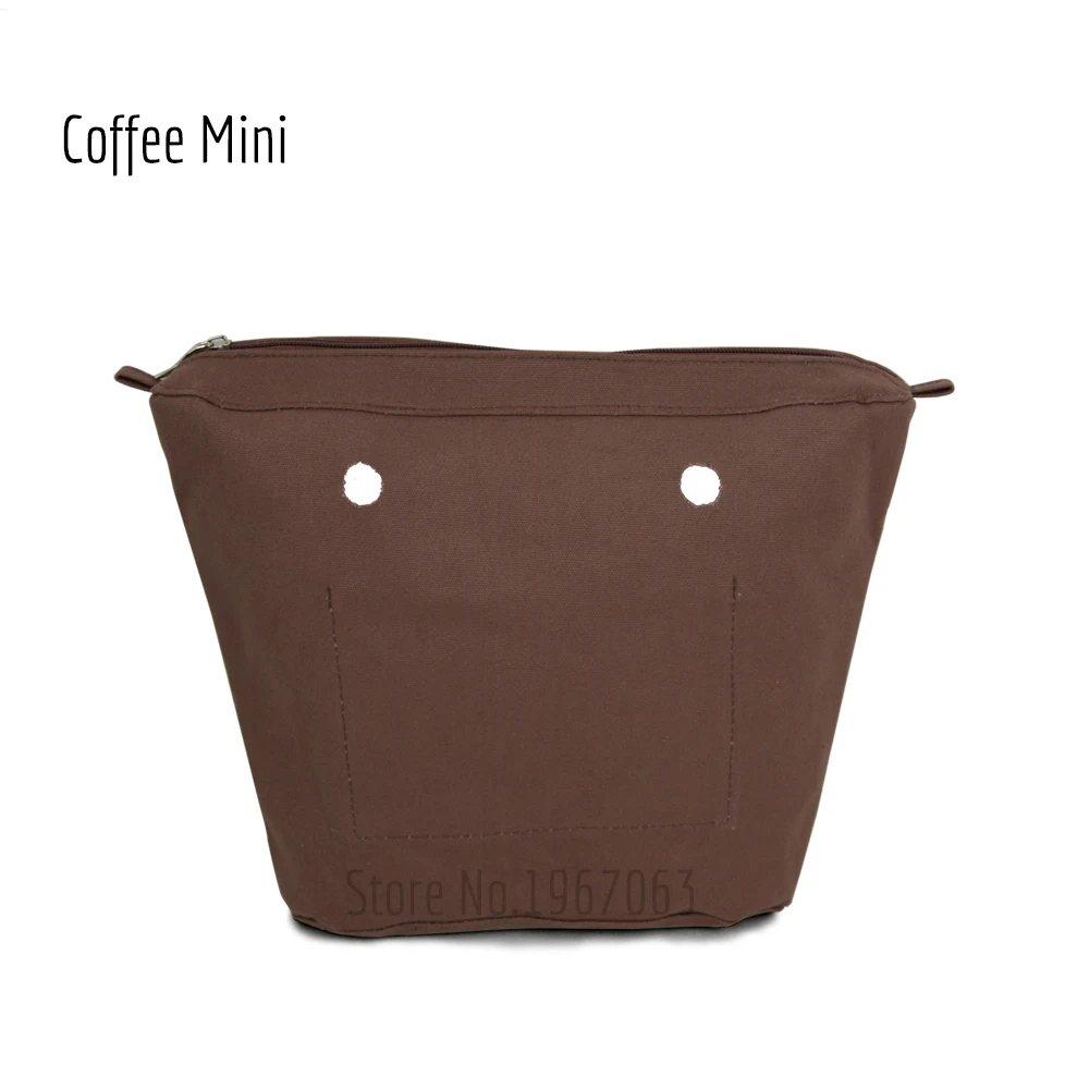 Внутренняя подкладка вставка карман на молнии для классического мини Obag холст вставка с внутренним водонепроницаемым покрытием для O сумки - Цвет: Coffee Mini