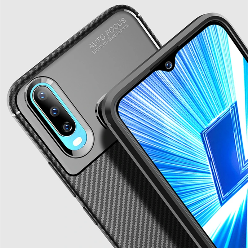 Ударопрочный чехол из углеродного волокна и ТПУ для Vivo Y17 Y3 Y5 Y12 Y15 2019 U3x U10 полная