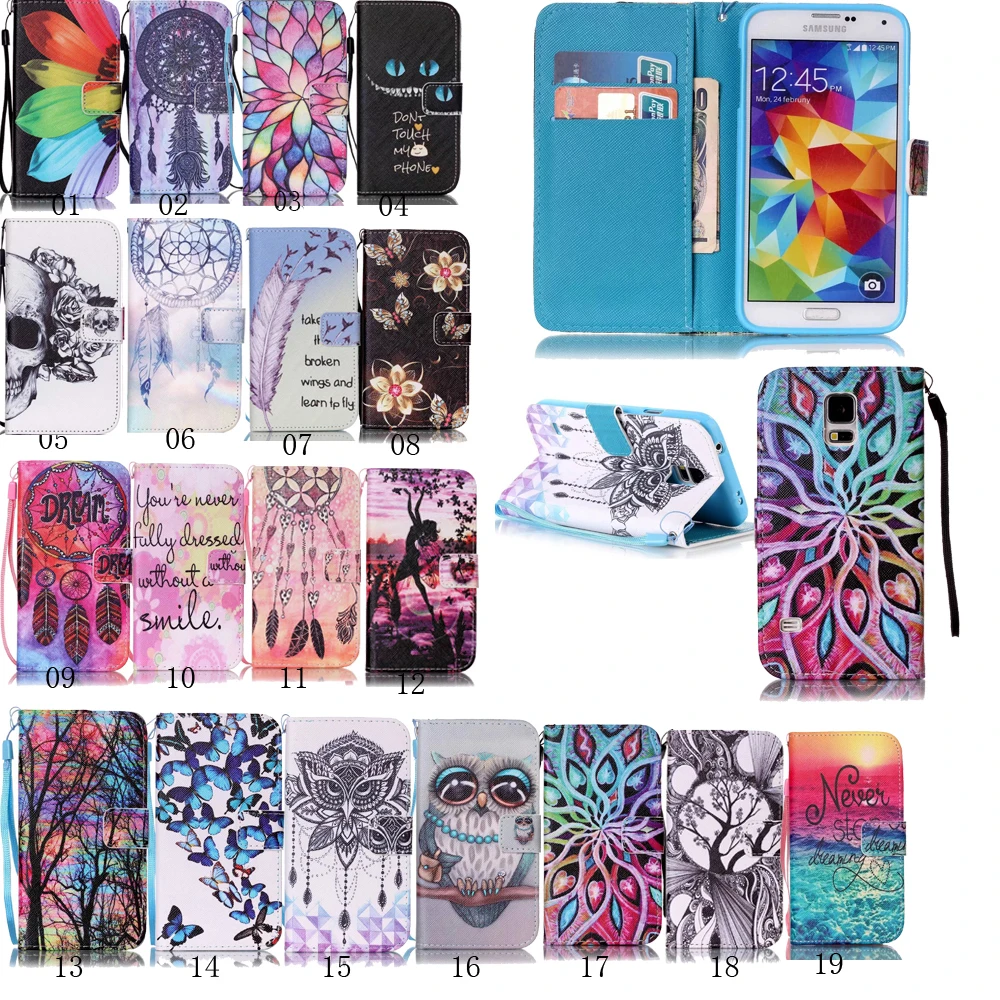 

S7 S7 Edge Folio Patterned Leather Case Cover For Samsung Galaxy S6 S5 S6 Edge Card Slots Wallet Case For Samsung A3 A5 J3 J510