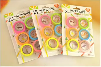 

(6 Rolls to sell) Candy Color Adhesive Tape DIY Scrapbooking Photo Decorative Stickers Home Desk Masking Tape
