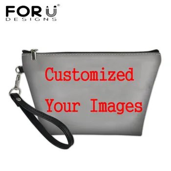 

FORUDESIGNS Personality Customized Girls Cosmetic Bag Fashion PU Leather Female Travel Toiletry Bag Women Cosmetic Cases Pouch