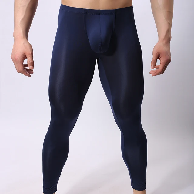 Sleep Bottoms men sexy Sheer Long Pants Gay Tights