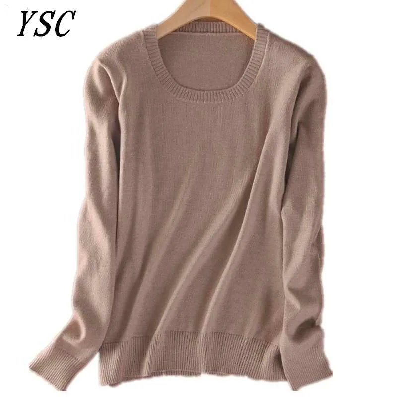 

YUNSHUCLOSET Hot sales of Cashmere Sweater O-neck Fashion on the solid color long sleeve knitted Pullovers S-XXXL Free Shipping