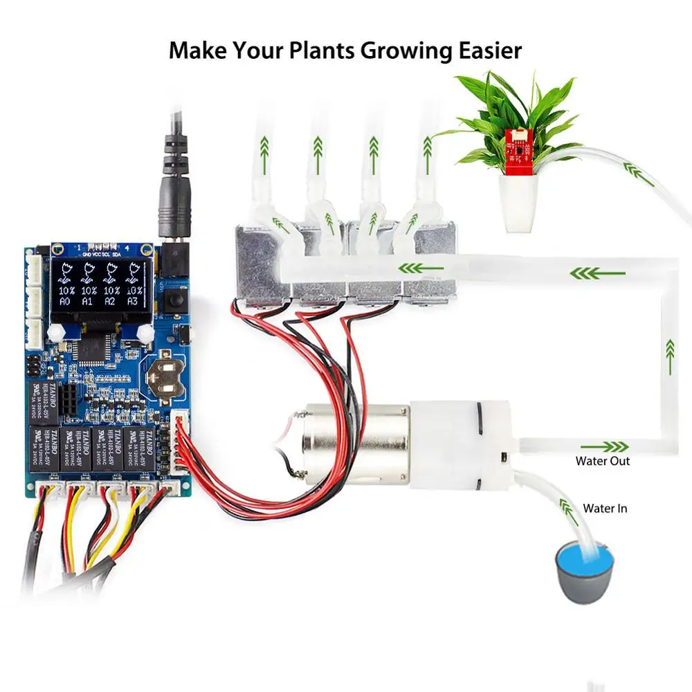 Elecrow автоматический полив растений комплект для Arduino датчик влажности почвы DIY Садоводство самополива Умный Завод водяного охлаждения комплект