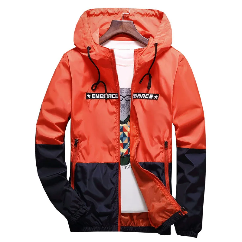 LEOCLOTHO Yizlo Anorak Jacket Windbreaker Men Jaqueta Masculina Zipper Patchwork Waterproof Jackets Streetwear Bomber Jacket