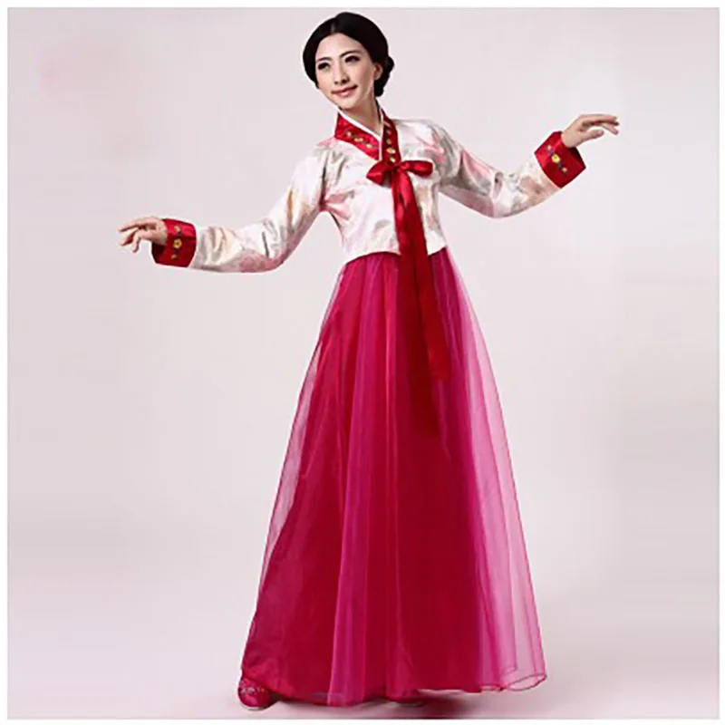 Корейский ханбок традиционный стиль Национальный Пряжа платье для женщин Свадебные танцы представление костюм элегантная одежда ретро Вечерние