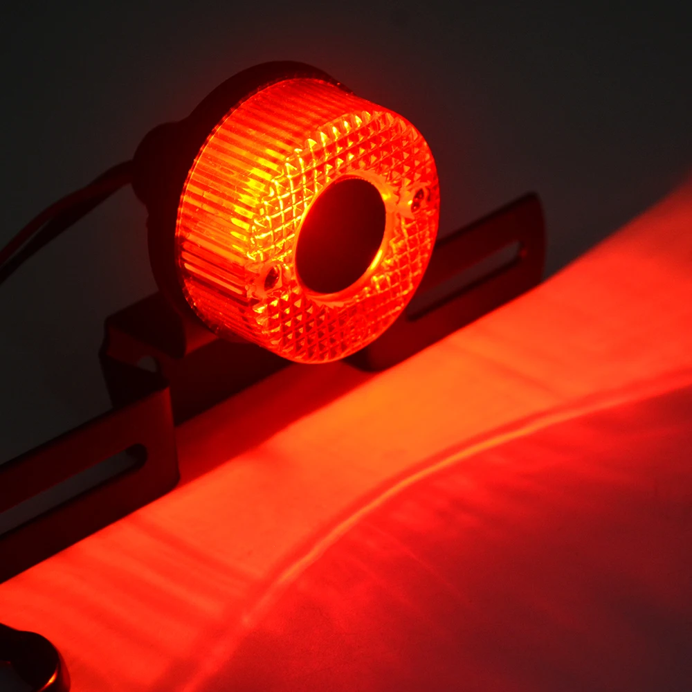 Универсальные автомобильные огни 12В мотоцикл Красный объектив светодиодный задний фонарь заднего вида, устанавливаемая на номерной знак стандарта светильник круглый стержень для заказной модулятор Подставка-поплавок для Go mt 07 mt09