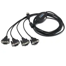 4-ports USB to RS-232 Serial Converter with ESD protection