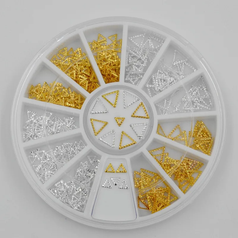 Mixed 3D DIY Hollow Metal Frame Nail Art Decorations Gold Silver Rivet Manicure Accessories Nail Studs Slider - Цвет: JSMHMLKSJ