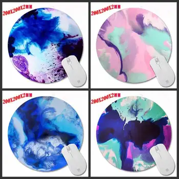

Mairuige 20X20CM Custom Printed Color Marble Art Circular Mousepad To Decorate Your Laptop Speed To Control The Player's Present