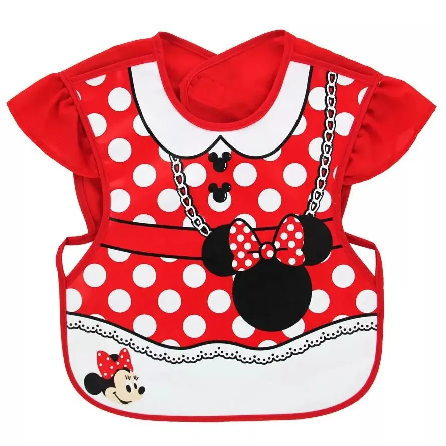 Disney minnie Eva bib waterproof children's smock maternity boy girl baby kindergarten cartoon saliva towel bib T-shirt Mickey - Цвет: 4