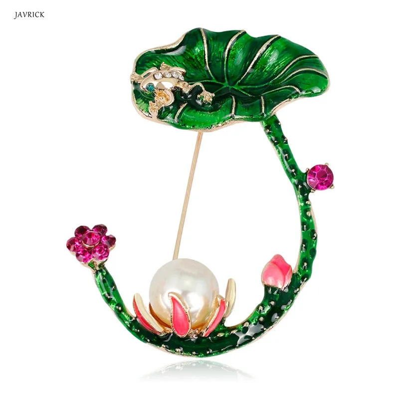 

Simulated Pearl Lotus Brooch Plants Pins Women Jewelry Unique Exquisite Gifts Enamel Decoration Dress Hat Clothes Accessories