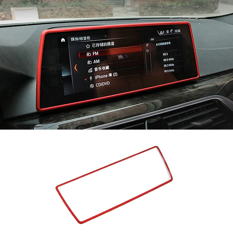 

Car Styling Inner Console Dashboard GPS Navigation NBT Screen Frame Cover Trim For BMW 5 series G30 G38 6GT GT6 2018 Accessories