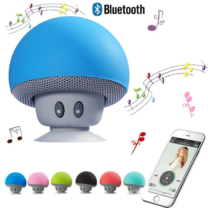 Bluetooth Гриб мини динамик с микрофоном присоска стерео сабвуфер держатель телефона
