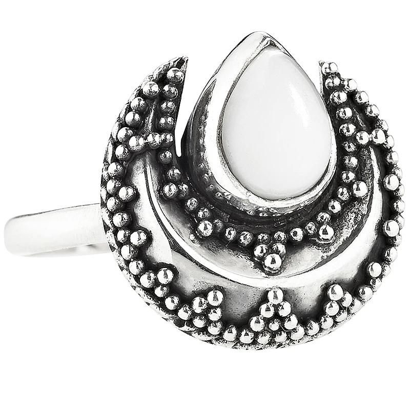 4PCS/Set Vintage Boho Women White Turquoise Silver Knuckle Ring Jewerly