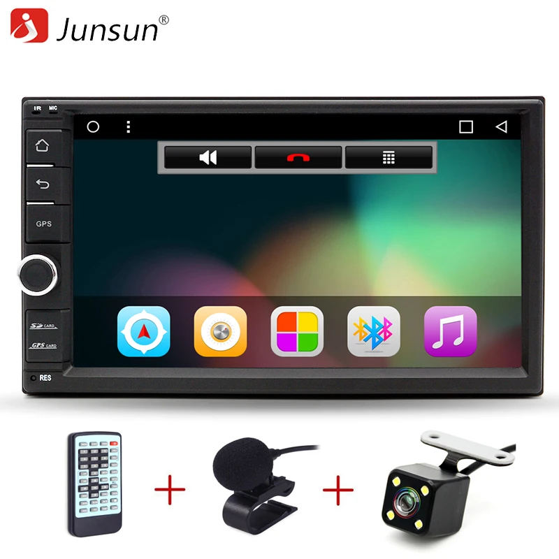 Junsun 2 Din 7 Car DVD font b Radio b font Player 1024 600 Android 6
