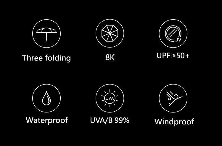 Mucai складной зонт, защита от солнца, анти-УФ, зонт от солнца, женский двойного назначения, черное покрытие, трехскладной зонт