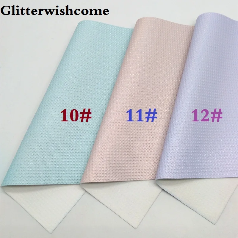 Glitterwishcome 21X29 см A4 Размеры виниловые обои для банты радужные ткачество, зерно кожаный тканевый Искусственная кожа листы для банты, GM221A
