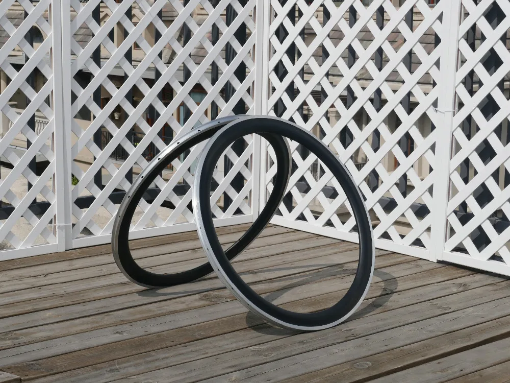 

U Shape 50mm rims Clincher carbon bike cycling rim 23mm 25mm width alloy side + gift : bottle cage