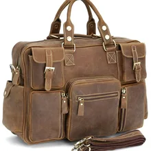 Мужская Дорожная сумка из кожи в стиле ретро, верхний слой из воловьей кожи, сумка через плечо, Большая вместительная сумка для компьютера, 3061