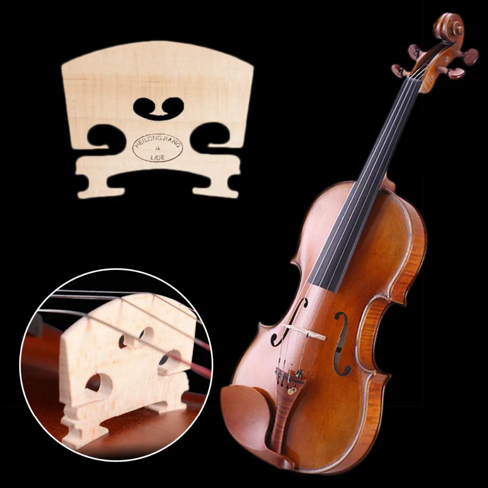 Violin Bridge 1 Pcs Wooden Maple Fiddle Part Bridge For 4/4 Violine