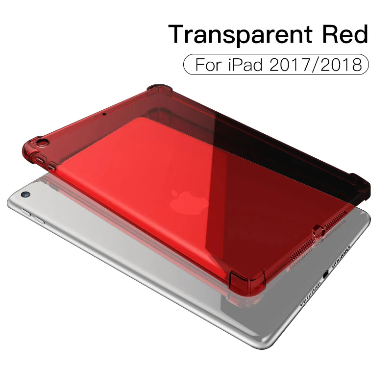 PZOZ чехол для нового iPad Pro 9,7 дюймов Air mini 1 2 3 4 5 Силиконовый противоударный прозрачный мягкий чехол из ТПУ для iPad mini сумка - Цвет: 2018 Red