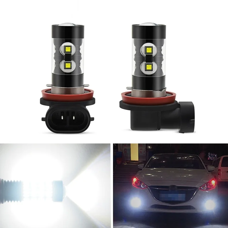 Светодиодные лампы AUXITO 2x Canbus H11 H8 Автомобильные противотуманные фары для Audi A3 A4 B6
