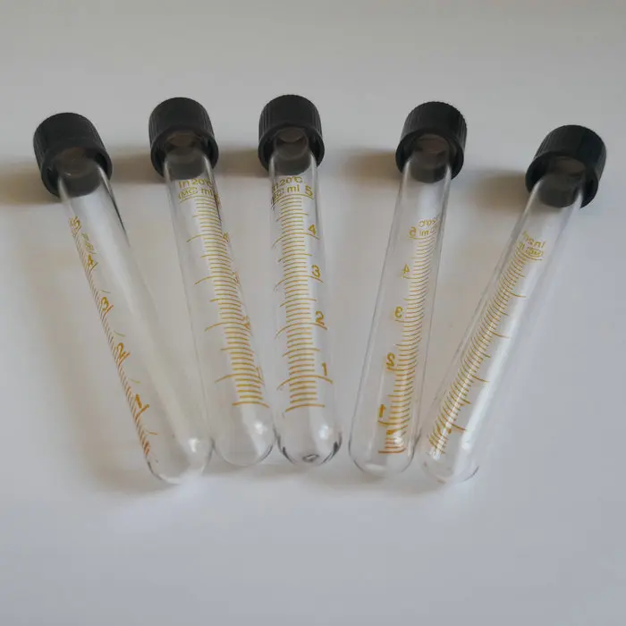 

10pcs/lot 5ml Scale Line Screw Caps Graduated Glass Test Tubes Round Bottom centrifuge tube for School Laboratory