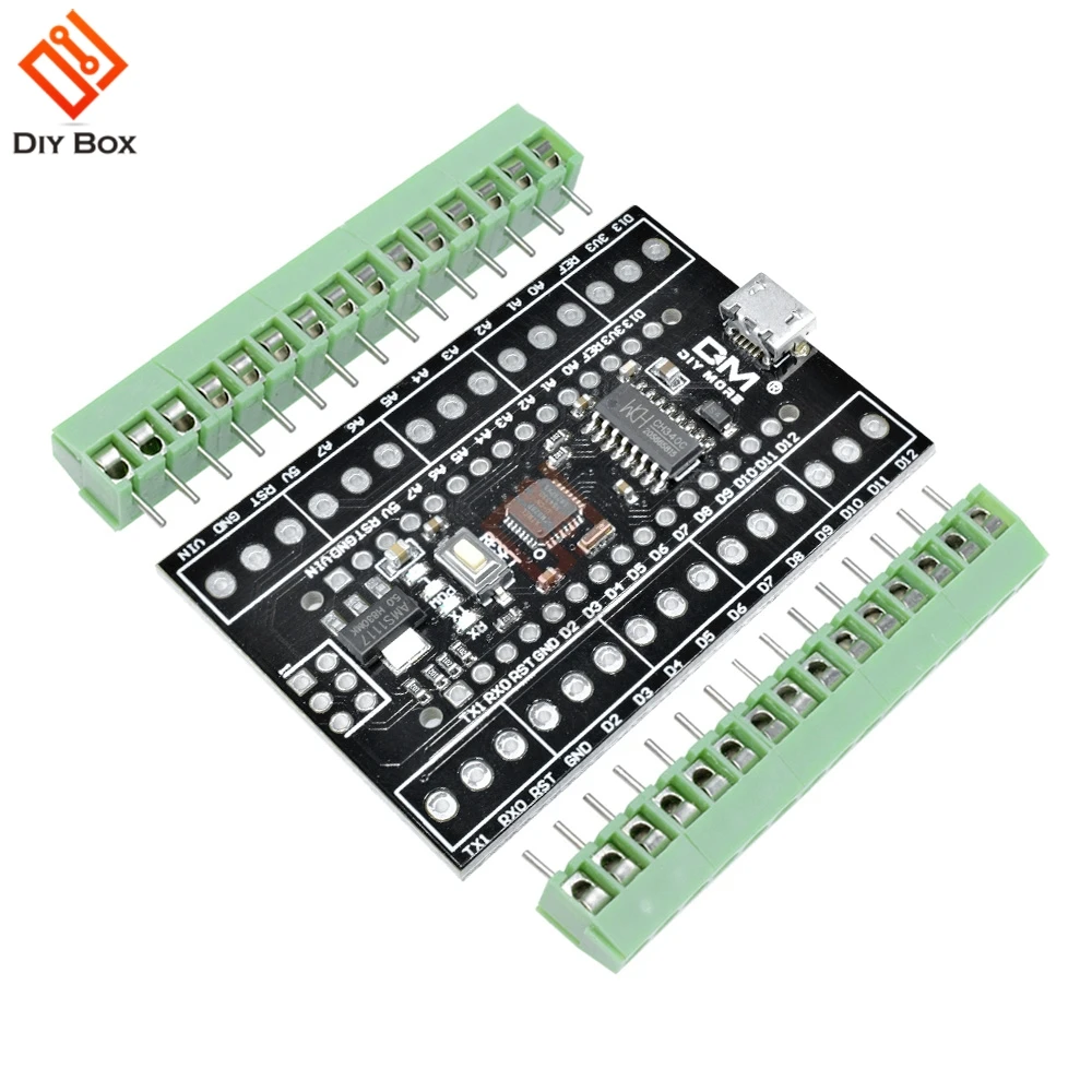 

Atmega328P CH340 Nano V3.0 USB Driver WithTerminal Adapter Expansion Board 2 in 1 Micro-controller Module Micro USB for Arduino