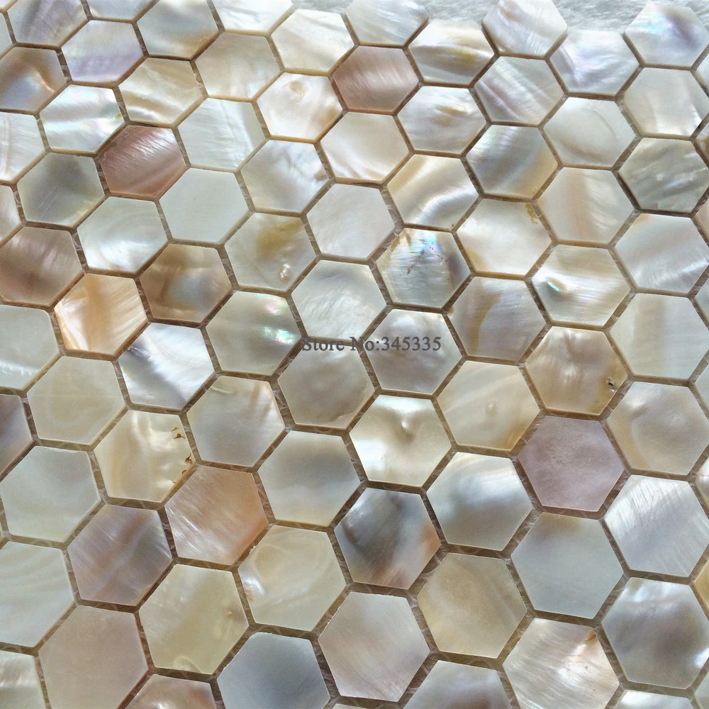 

11pcs Natural hexagon shell mosaic tile mother of pearl kitchen shower bathroom backsplash tv background wall wallpaper tiles